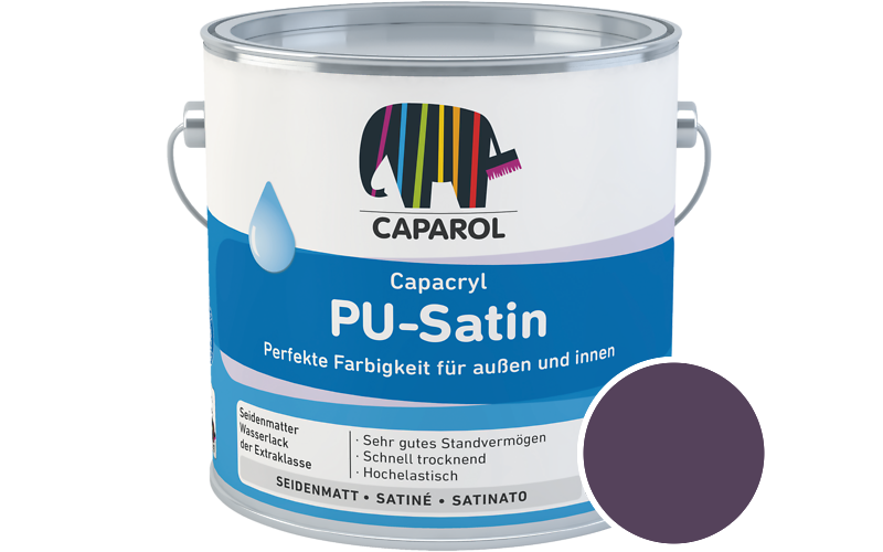Caparol Capacryl PU-Satin 2,5L Acryl-Lack / Getnt im Farbton Viola 95