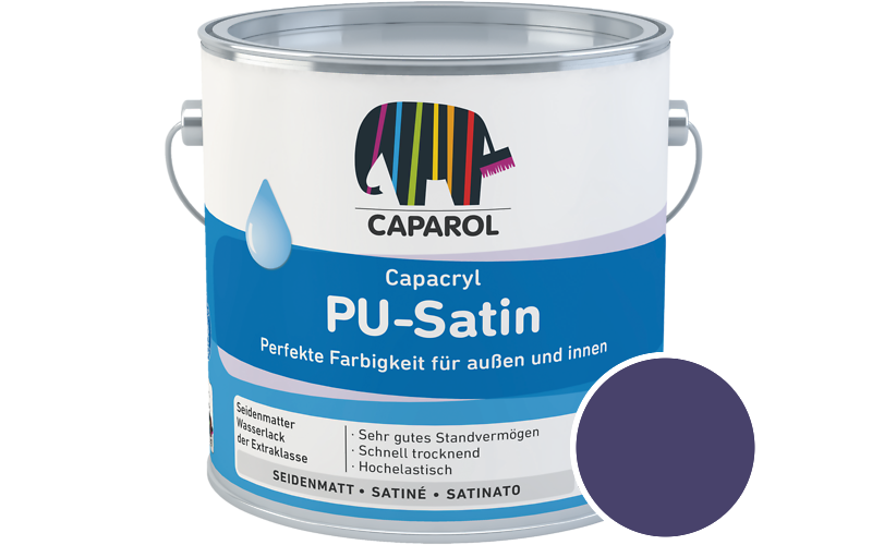Caparol Capacryl PU-Satin 350ml Acryl-Lack / Getnt im Farbton Violett Ava