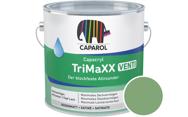 Caparol Capacryl TriMaXX Venti 2,5L Acryl-Lack / Getnt im Farbton Agave 100