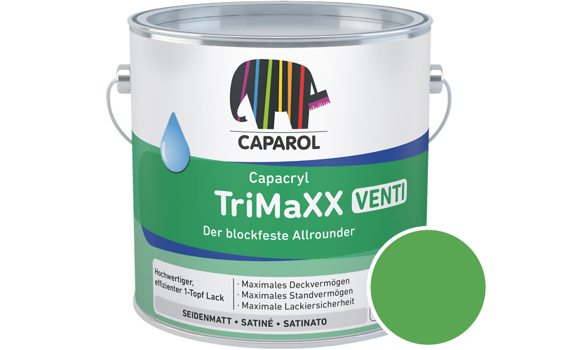 Caparol Capacryl TriMaXX Venti 2,5L Acryl-Lack / Getnt im Farbton Agave 125