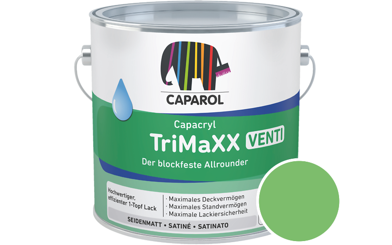 Caparol Capacryl TriMaXX Venti 2,5L Acryl-Lack / Getnt im Farbton Agave 135