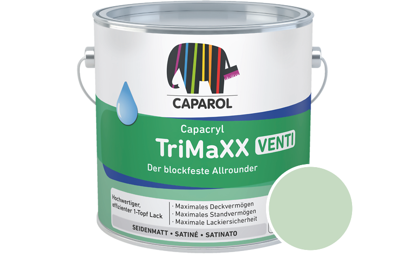 Caparol Capacryl TriMaXX Venti 2,5L Acryl-Lack / Getnt im Farbton Agave 80