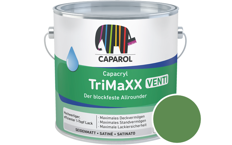 Caparol Capacryl TriMaXX Venti 2,5L Acryl-Lack / Getnt im Farbton Agave 95