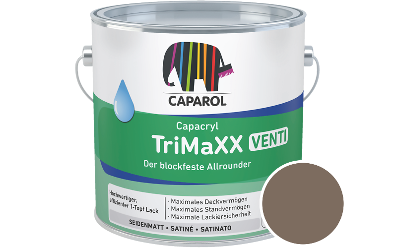 Caparol Capacryl TriMaXX Venti 2,5L Acryl-Lack / Getnt im Farbton Amber 10