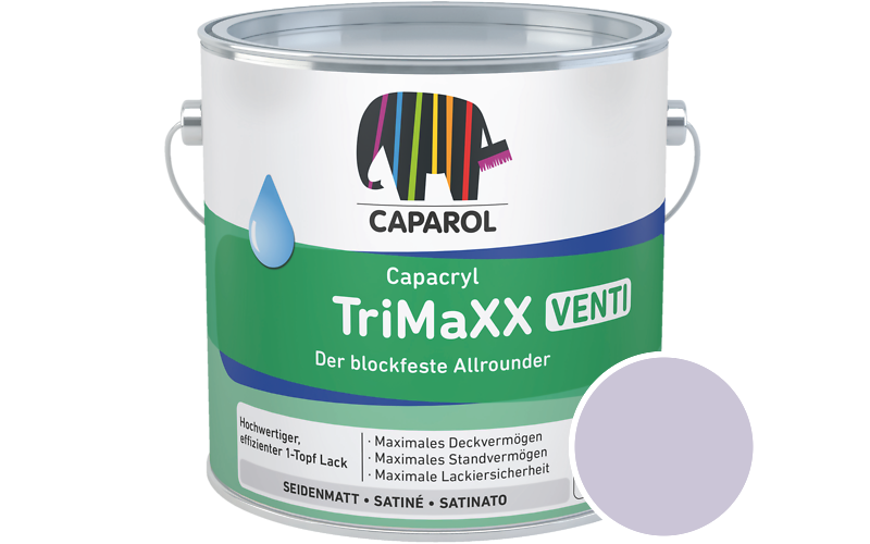 Caparol Capacryl TriMaXX Venti 2,5L Acryl-Lack / Getnt im Farbton Amethyst 115