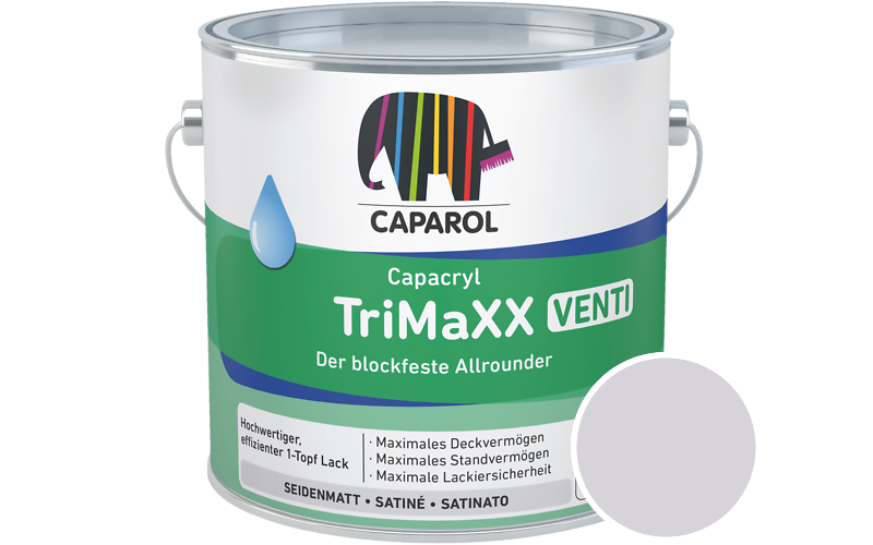 Caparol Capacryl TriMaXX Venti 2,5L Acryl-Lack / Getnt im Farbton Amethyst 55