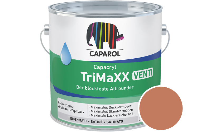 Caparol Capacryl TriMaXX Venti 2,5L Acryl-Lack / Getnt im Farbton Aprico 135