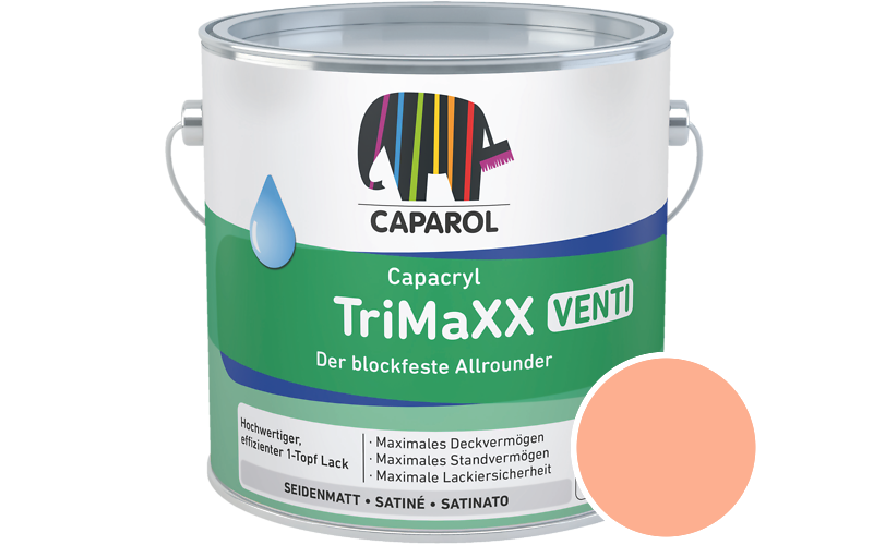 Caparol Capacryl TriMaXX Venti 2,5L Acryl-Lack / Get�nt im Farbton Aprico 150