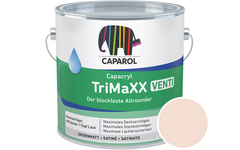 Caparol Capacryl TriMaXX Venti 2,5L Acryl-Lack / Getnt im Farbton Aprico 60