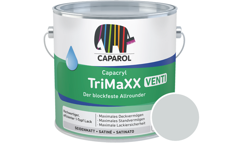 Caparol Capacryl TriMaXX Venti 2,5L Acryl-Lack / Getnt im Farbton Arctis 25