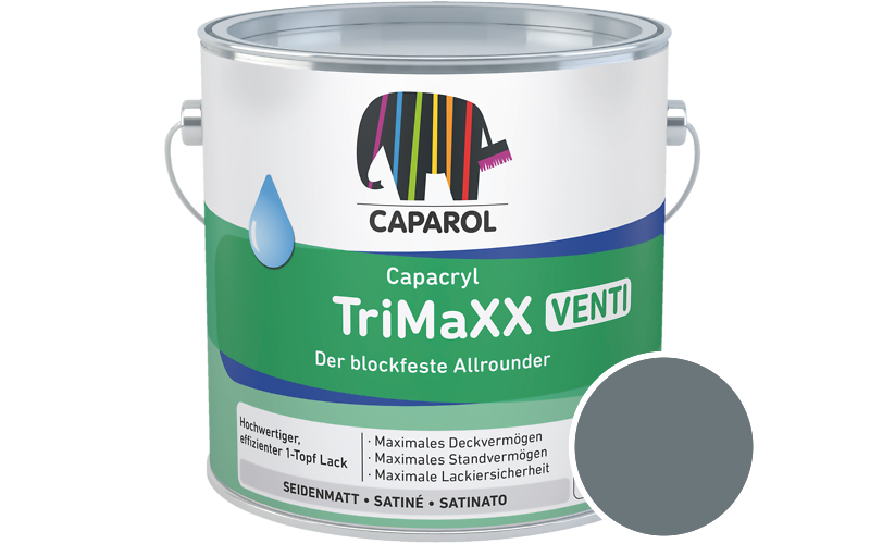 Caparol Capacryl TriMaXX Venti 2,5L Acryl-Lack / Getnt im Farbton Arctis 40