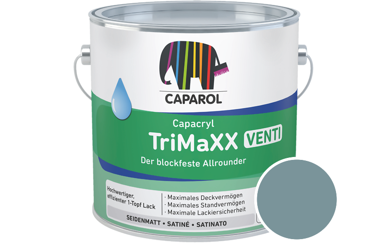 Caparol Capacryl TriMaXX Venti 2,5L Acryl-Lack / Getnt im Farbton Arctis 65