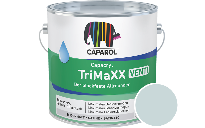 Caparol Capacryl TriMaXX Venti 2,5L Acryl-Lack / Getnt im Farbton Arctis 90