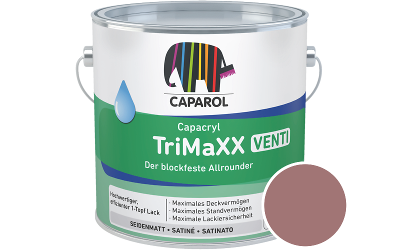 Caparol Capacryl TriMaXX Venti 2,5L Acryl-Lack / Getnt im Farbton Barolo 75