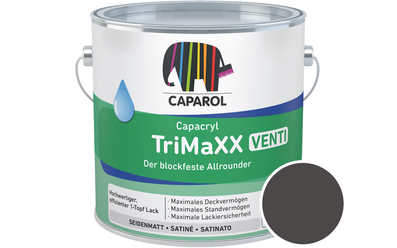 Caparol Capacryl TriMaXX Venti 750ml Acryl-Lack / Getnt im Farbton Basalt 0