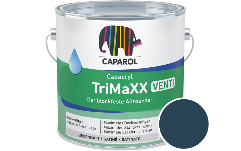 Caparol Capacryl TriMaXX Venti 2,5L Acryl-Lack / Getnt im Farbton Blu 15