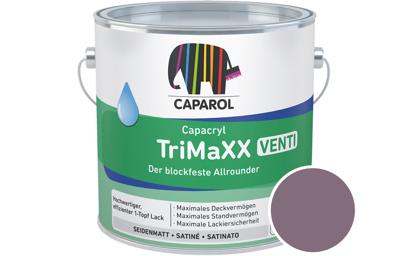 Caparol Capacryl TriMaXX Venti 2,5L Acryl-Lack / Getnt im Farbton Clematis 40