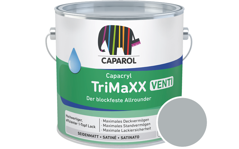 Caparol Capacryl TriMaXX Venti 2,5L Acryl-Lack / Getnt im Farbton Coelin 5