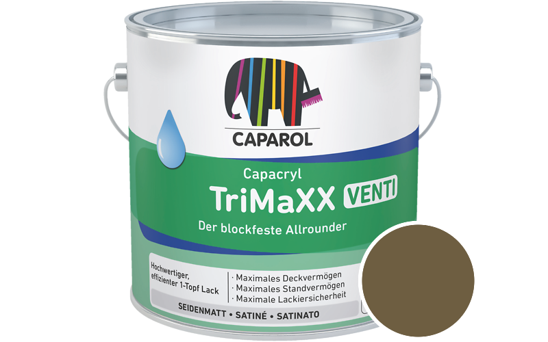 Caparol Capacryl TriMaXX Venti 2,5L Acryl-Lack / Getnt im Farbton Curcuma 5