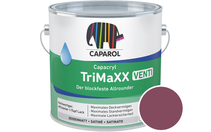 Caparol Capacryl TriMaXX Venti 2,5L Acryl-Lack / Getnt im Farbton Flamenco 125
