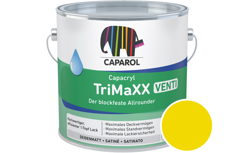 Caparol Capacryl TriMaXX Venti 750ml Acryl-Lack / Getnt im Farbton Gelb Asi/syf