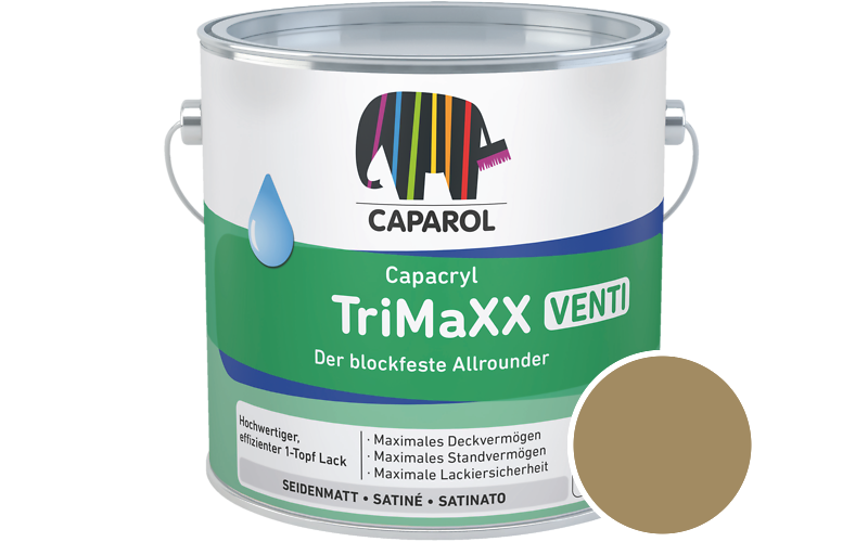 Caparol Capacryl TriMaXX Venti 2,5L Acryl-Lack / Getnt im Farbton Ginster 65