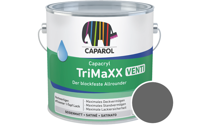 Caparol Capacryl TriMaXX Venti 2,5L Acryl-Lack / Getnt im Farbton Granit 15