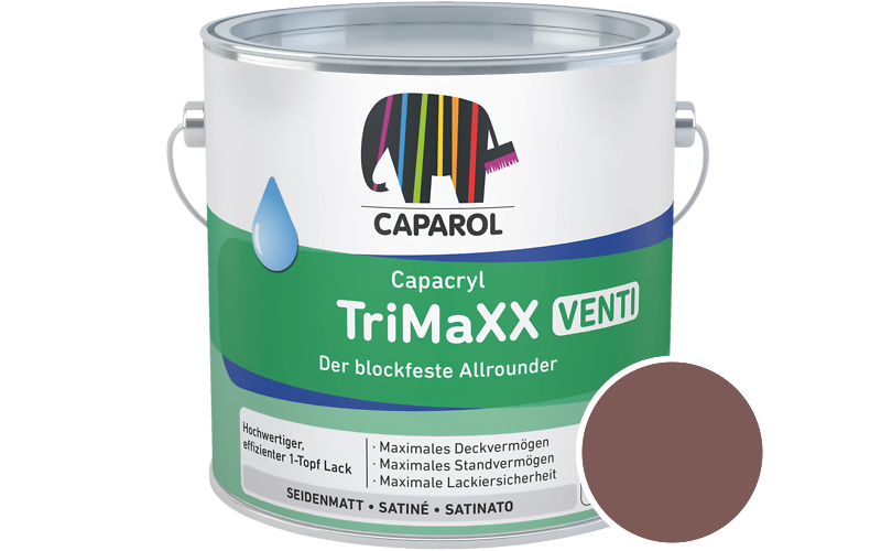 Caparol Capacryl TriMaXX Venti 2,5L Acryl-Lack / Getnt im Farbton Grenadin 40