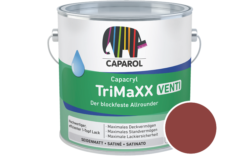 Caparol Capacryl TriMaXX Venti 2,5L Acryl-Lack / Getnt im Farbton Grenadin 95