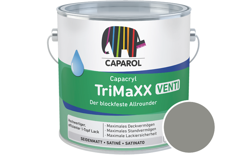 Caparol Capacryl TriMaXX Venti 2,5L Acryl-Lack / Getnt im Farbton Jade 35