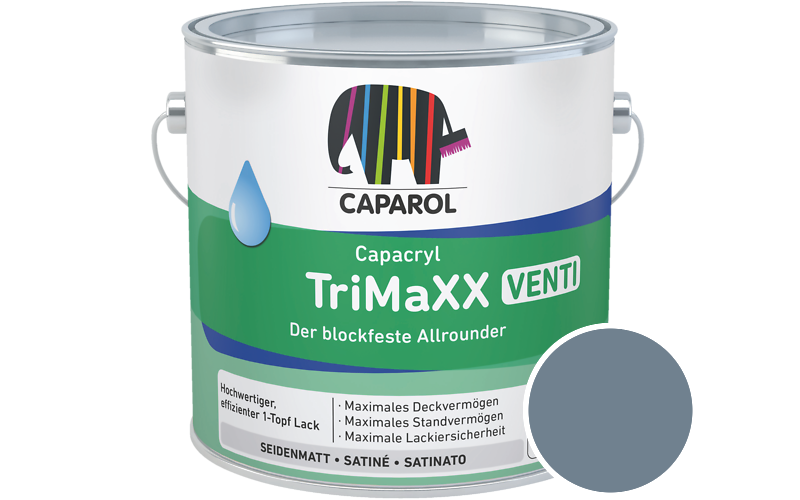 Caparol Capacryl TriMaXX Venti 2,5L Acryl-Lack / Getnt im Farbton Lago 45