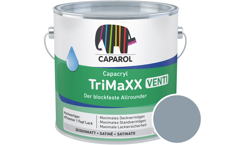 Caparol Capacryl TriMaXX Venti 2,5L Acryl-Lack / Getnt im Farbton Lago 50