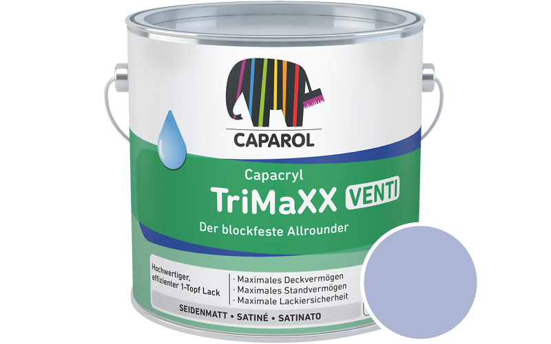 Caparol Capacryl TriMaXX Venti 2,5L Acryl-Lack / Getnt im Farbton Lavendel 135