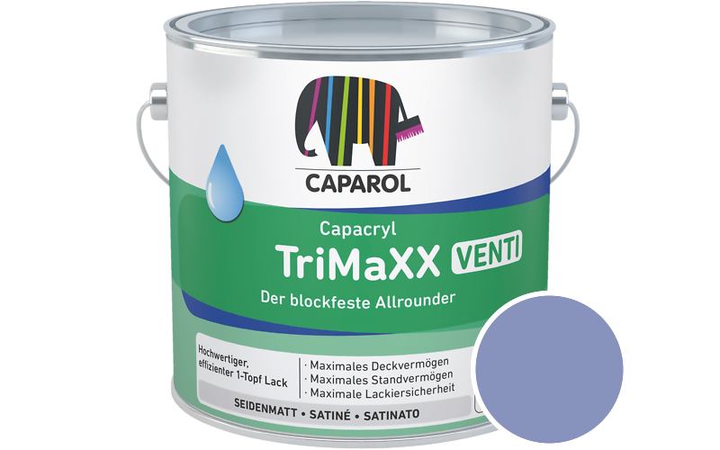 Caparol Capacryl TriMaXX Venti 2,5L Acryl-Lack / Getnt im Farbton Lavendel 180