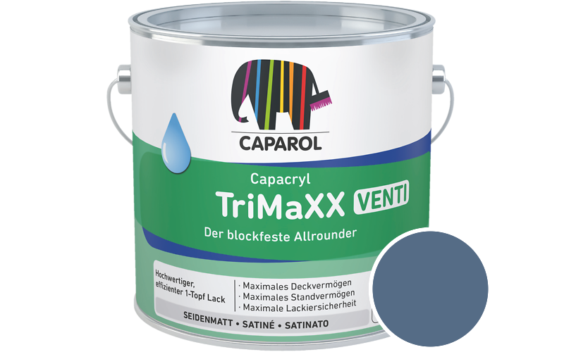 Caparol Capacryl TriMaXX Venti 2,5L Acryl-Lack / Getnt im Farbton Lazur 130