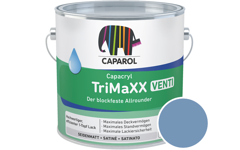 Caparol Capacryl TriMaXX Venti 2,5L Acryl-Lack / Getnt im Farbton Lazur 170