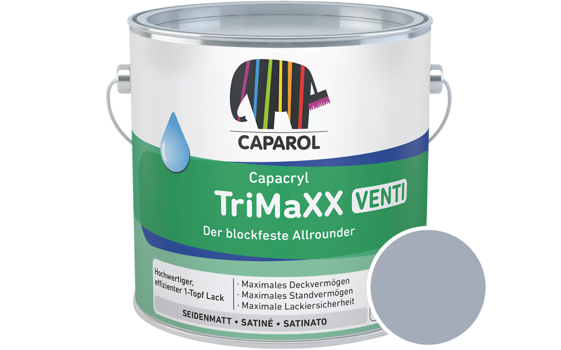 Caparol Capacryl TriMaXX Venti 2,5L Acryl-Lack / Getnt im Farbton Lazur 85