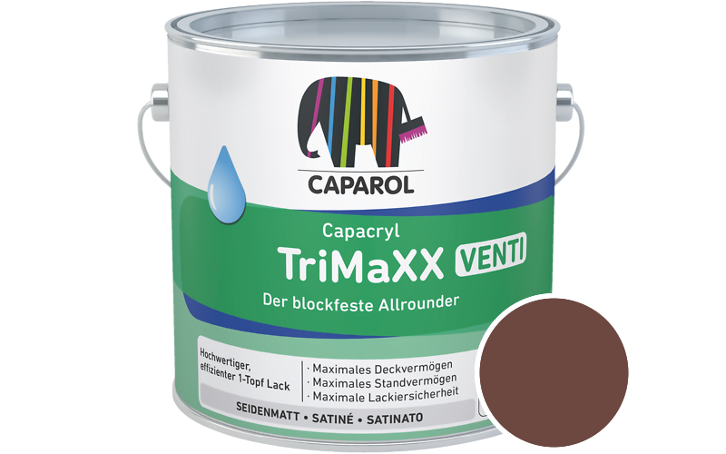 Caparol Capacryl TriMaXX Venti 2,5L Acryl-Lack / Getnt im Farbton Magma 35