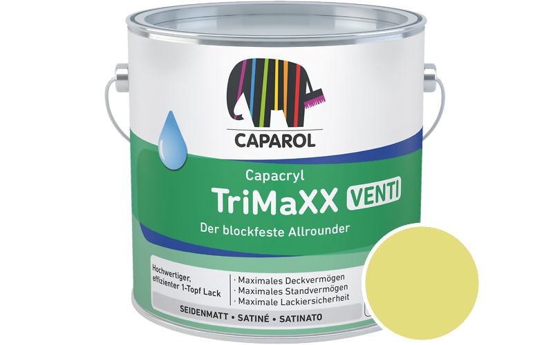 Caparol Capacryl TriMaXX Venti 2,5L Acryl-Lack / Getnt im Farbton Mai 90