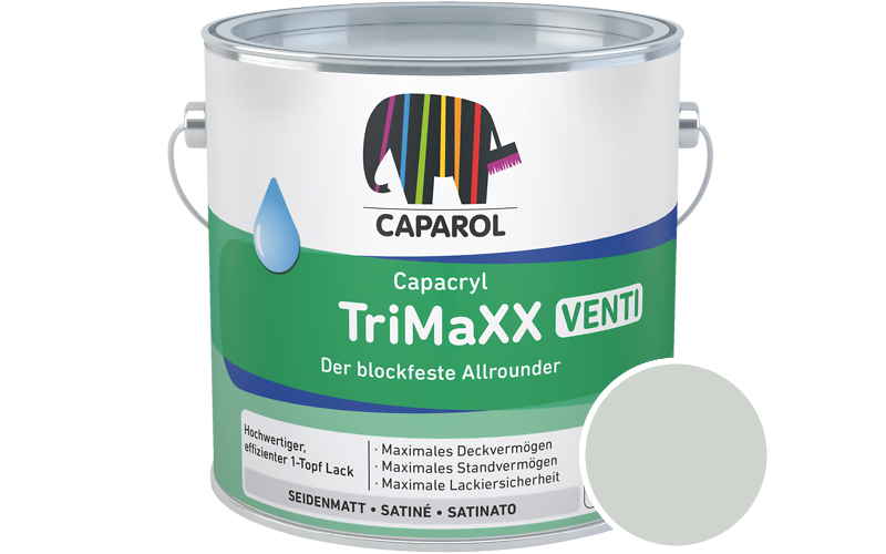 Caparol Capacryl TriMaXX Venti 2,5L Acryl-Lack / Getnt im Farbton Malachit 30