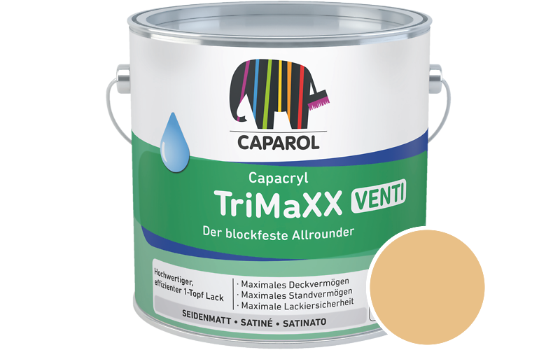 Caparol Capacryl TriMaXX Venti 2,5L Acryl-Lack / Getnt im Farbton Marill 110