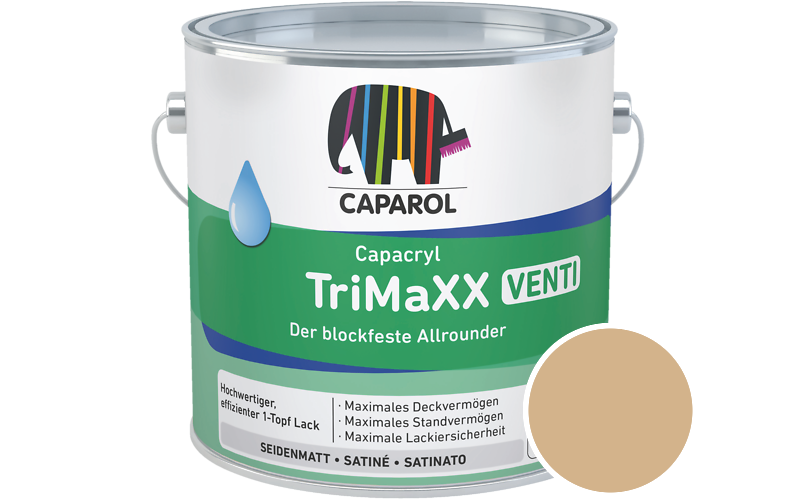 Caparol Capacryl TriMaXX Venti 2,5L Acryl-Lack / Getnt im Farbton Marill 80