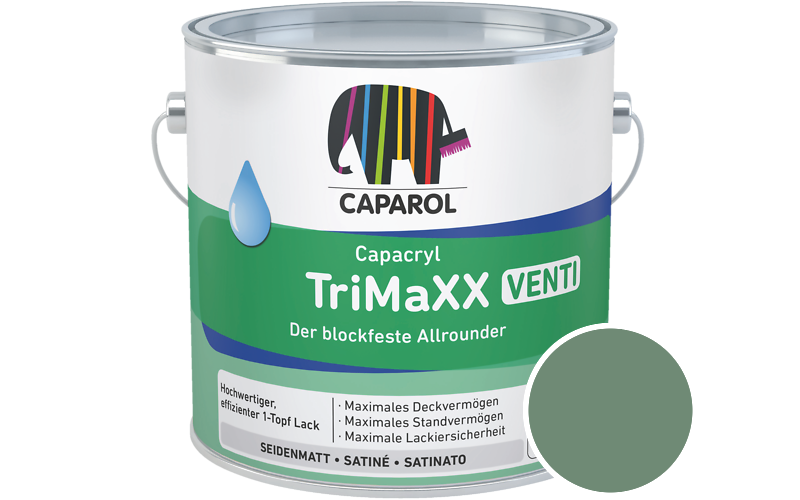 Caparol Capacryl TriMaXX Venti 2,5L Acryl-Lack / Getnt im Farbton Mint 40