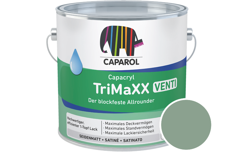Caparol Capacryl TriMaXX Venti 2,5L Acryl-Lack / Getnt im Farbton Mint 45