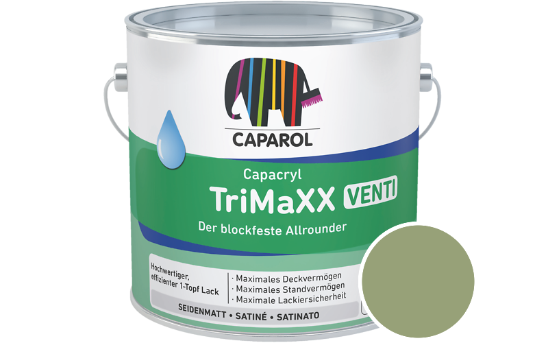 Caparol Capacryl TriMaXX Venti 2,5L Acryl-Lack / Getnt im Farbton Moos 70