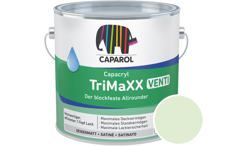 Caparol Capacryl TriMaXX Venti 2,5L Acryl-Lack / Getnt im Farbton Oase 120