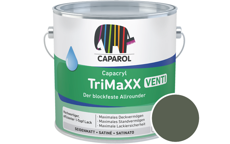 Caparol Capacryl TriMaXX Venti 2,5L Acryl-Lack / Getnt im Farbton Oase 40