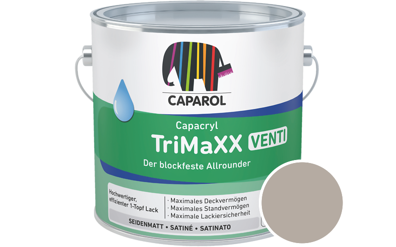 Caparol Capacryl TriMaXX Venti 750ml Acryl-Lack / Getnt im Farbton Onyx 45