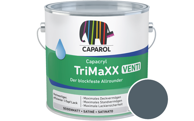 Caparol Capacryl TriMaXX Venti 2,5L Acryl-Lack / Getnt im Farbton Pacific 35