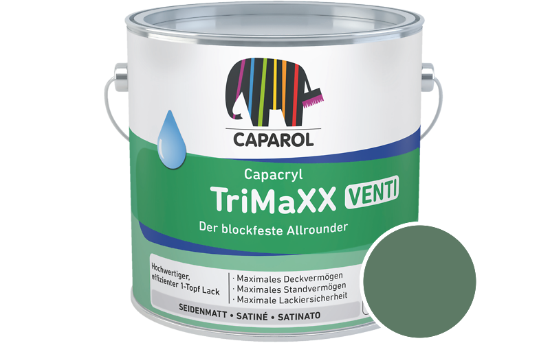 Caparol Capacryl TriMaXX Venti 2,5L Acryl-Lack / Getnt im Farbton Palm 60